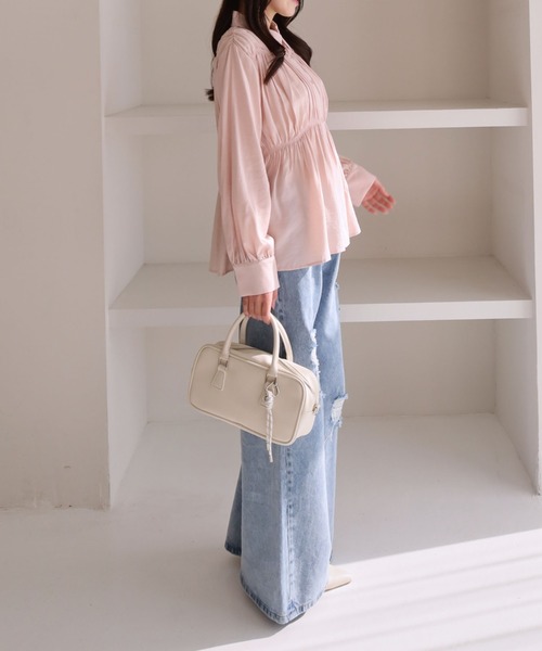 archives（アルシーヴ）の「【ＯＮかわ】シャーリングギャザーシャツ（シャツ/ブラウス・レディース・ブルー/アイボリー/ピンク・MEDIUM）」の10枚目の写真