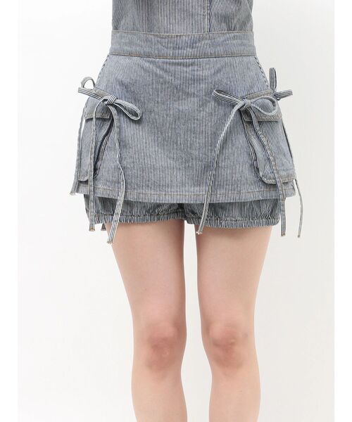 jouetie（ジュエティ）の「リボンデニムスカパン【セットアップ対応】（デニムパンツ・レディース・ブラック/インディゴブルー・MEDIUM）」の15枚目の写真