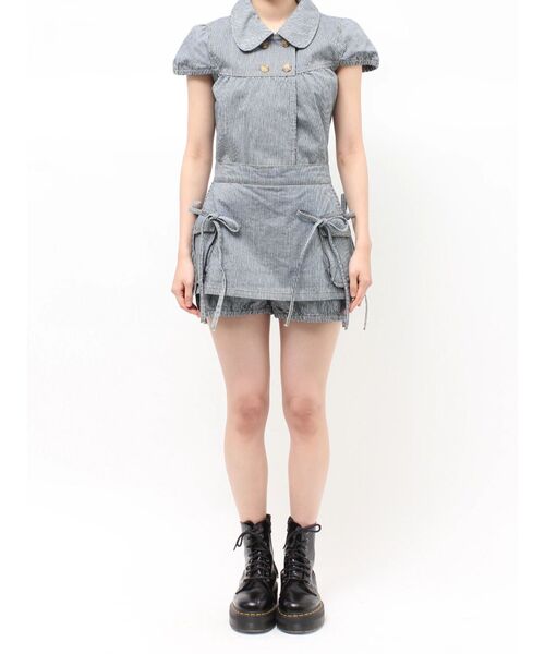 jouetie（ジュエティ）の「リボンデニムスカパン【セットアップ対応】（デニムパンツ・レディース・ブラック/インディゴブルー・MEDIUM）」の22枚目の写真