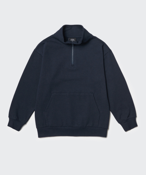 MUSINSA STANDARD KIDS（ムシンサスタンダードキッズ）の「オーバーサイズハーフジップスウェットシャツ[ネイビー]（スウェット・レディース・その他・100/110/120/130/140/150/160）」の2枚目の写真
