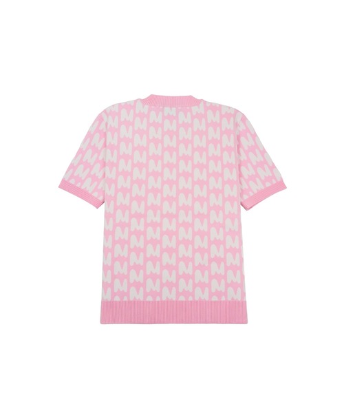 MSGM(エムエスジーエム)の「TheMwave モノグラムジャガード ニットトップ(ニット/セーター・レディース・ライム/ピンク・M)」の3枚目の写真