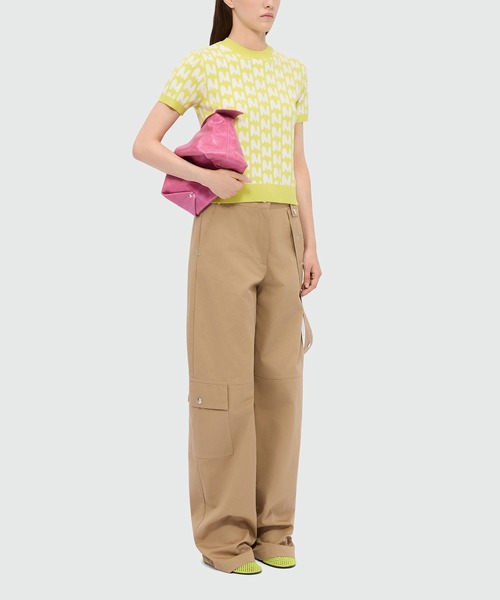MSGM(エムエスジーエム)の「TheMwave モノグラムジャガード ニットトップ(ニット/セーター・レディース・ライム/ピンク・M)」の7枚目の写真