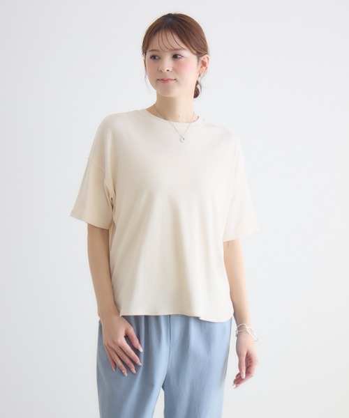 KATHARINE ROSS（キャサリンロス）の「【KATHARINE ROSS】テレコロゴ刺繍プルオーバー（Tシャツ/カットソー・レディース・ベージュ/ホワイト・FREE）」の3枚目の写真