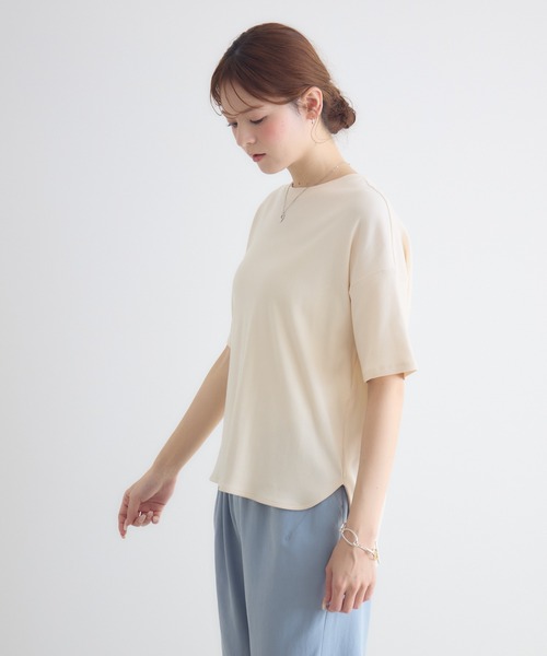 KATHARINE ROSS（キャサリンロス）の「【KATHARINE ROSS】テレコロゴ刺繍プルオーバー（Tシャツ/カットソー・レディース・ベージュ/ホワイト・FREE）」の6枚目の写真
