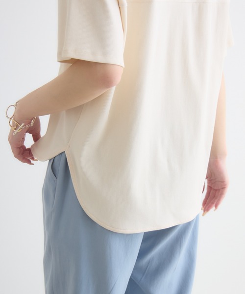 KATHARINE ROSS（キャサリンロス）の「【KATHARINE ROSS】テレコロゴ刺繍プルオーバー（Tシャツ/カットソー・レディース・ベージュ/ホワイト・FREE）」の10枚目の写真