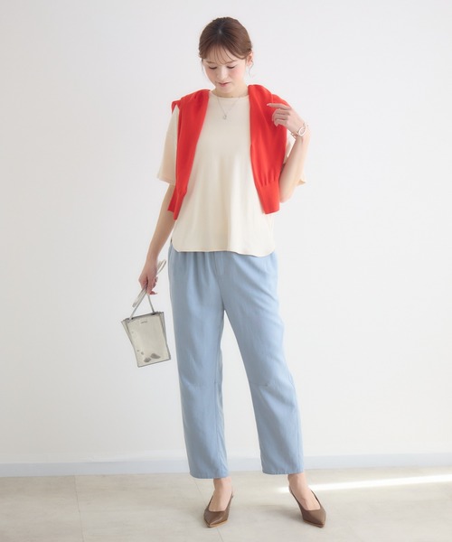 KATHARINE ROSS（キャサリンロス）の「【KATHARINE ROSS】テレコロゴ刺繍プルオーバー（Tシャツ/カットソー・レディース・ベージュ/ホワイト・FREE）」の16枚目の写真