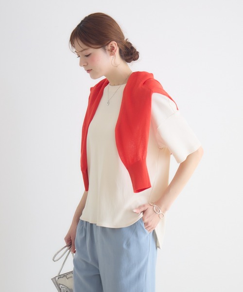 KATHARINE ROSS（キャサリンロス）の「【KATHARINE ROSS】テレコロゴ刺繍プルオーバー（Tシャツ/カットソー・レディース・ベージュ/ホワイト・FREE）」の19枚目の写真