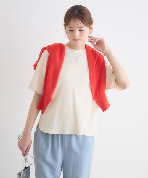 KATHARINE ROSS（キャサリンロス）の「【KATHARINE ROSS】テレコロゴ刺繍プルオーバー（Tシャツ/カットソー・レディース・ベージュ/ホワイト・FREE）」の21枚目の写真