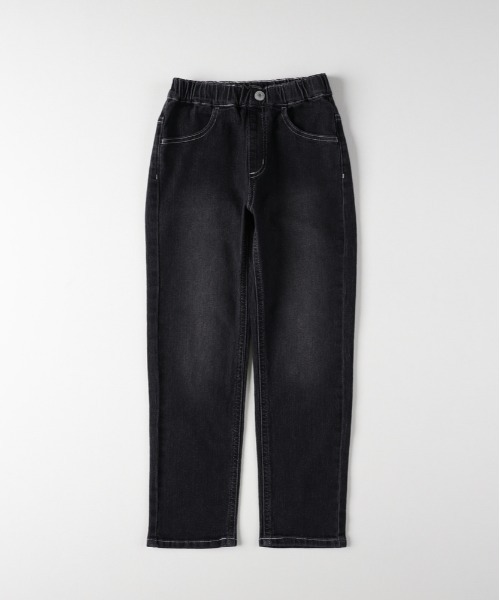 MPS（エムピーエス）の「[MPS] タイトストレートパンツ (ウエストゴム / ストレッチ / 耐久性)（デニムパンツ・キッズ・ダークインディゴブルー/ブラック・130/140/150/160）」の2枚目の写真