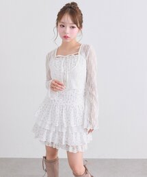 OLIVE des OLIVE | レースティアードワンピとカーデのセット(ワンピース)