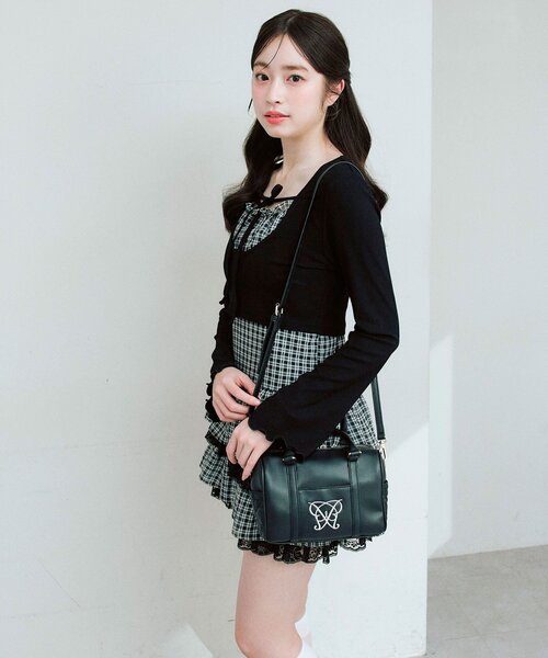 OLIVE des OLIVE（オリーブデオリーブ）の「レースティアードワンピとカーデのセット（ワンピース・レディース・サックスブルー/ブラック/オフホワイト・FREE）」の14枚目の写真