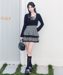 OLIVE des OLIVE | レースティアードワンピとカーデのセット(ワンピース)