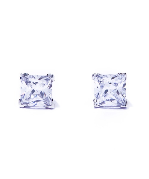 les bonbon(ルボンボン)の「【les bon bon】princess square pierce/プリンセス スクエア ピアス L BOB858(ピアス(両耳用)・レディース・シルバー・L)」の1枚目の写真