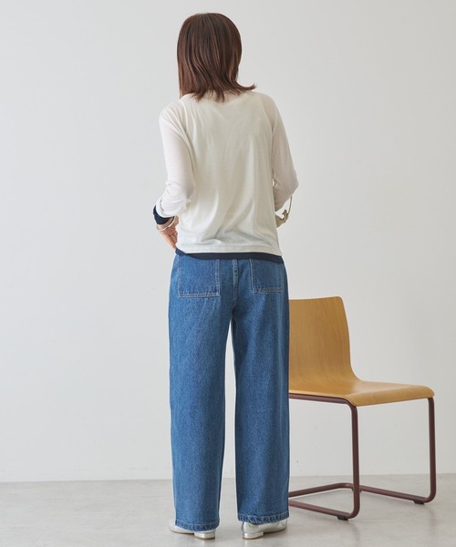 AMERICAN HOLIC（アメリカンホリック）の「配色シアーレイヤードプルオーバー（Tシャツ/カットソー・レディース・ネイビー/イエロー/グリーン・L/M）」の14枚目の写真