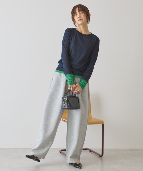 AMERICAN HOLIC（アメリカンホリック）の「配色シアーレイヤードプルオーバー（Tシャツ/カットソー・レディース・ネイビー/イエロー/グリーン・L/M）」の18枚目の写真