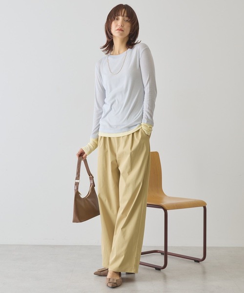 AMERICAN HOLIC（アメリカンホリック）の「配色シアーレイヤードプルオーバー（Tシャツ/カットソー・レディース・ネイビー/イエロー/グリーン・L/M）」の4枚目の写真