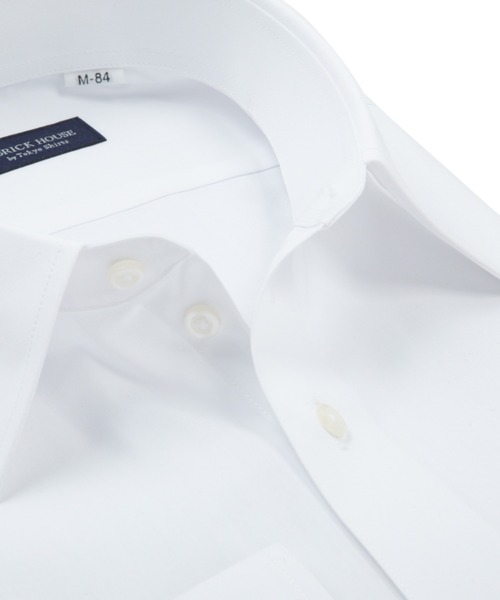TOKYO SHIRTS（トウキョウシャツ）の「形態安定ノンアイロン レギュラー 長袖ビジネスワイシャツ（ビジネスシャツ・メンズ・ホワイト・首回り37cm-裄丈84cm/首回り37cm-裄丈80cm/首回り42cm-裄丈82cm/首回り41cm-裄丈86cm/首回り41cm-裄丈82cm/首回り39cm-裄丈84cm/首回り43cm-裄丈86cm/首回り43cm-裄丈82cm/首回り42cm-裄丈86cm）」の2枚目の写真