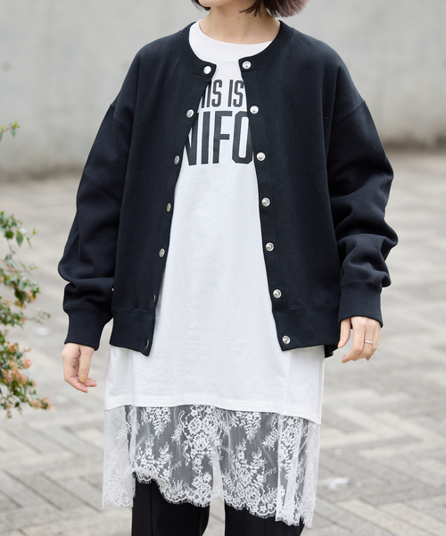 追加2》ダブルフェイスジャージースナップカーディガン（カーディガン