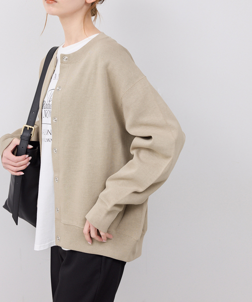 SLOBE IENA（スローブイエナ）の「《追加2》ダブルフェイスジャージースナップカーディガン（カーディガン/ボレロ・レディース・サックスブルー/ベージュ系その他・FREE）」の22枚目の写真