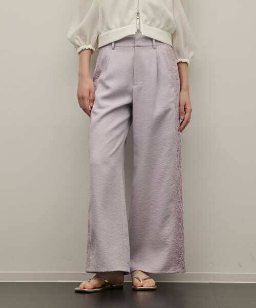 GRACE CONTINENTAL(グレースコンチネンタル)の「サイドレースパンツ(その他パンツ・レディース・チャコールグレー/ラベンダー・38/36)」の2枚目の写真