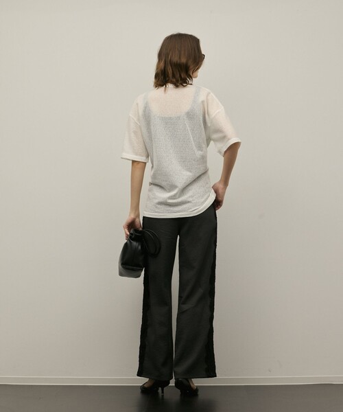GRACE CONTINENTAL(グレースコンチネンタル)の「サイドレースパンツ(その他パンツ・レディース・チャコールグレー/ラベンダー・38/36)」の6枚目の写真