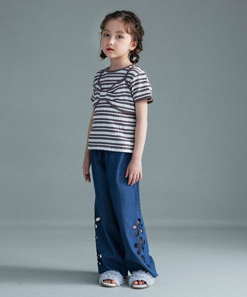 BRANSHES（ブランシェス）の「【WEB限定】リボンビスチェトップスセット（Tシャツ/カットソー・キッズ・ブラック/その他・150/140/130/120/110/100）」の4枚目の写真