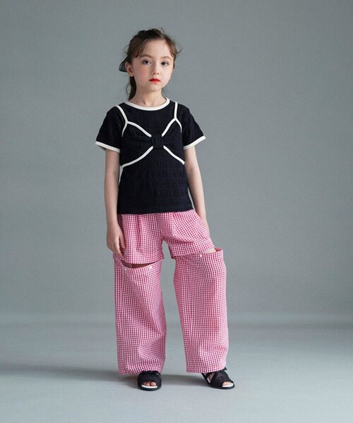 BRANSHES（ブランシェス）の「【WEB限定】リボンビスチェトップスセット（Tシャツ/カットソー・キッズ・ブラック/その他・150/140/130/120/110/100）」の11枚目の写真