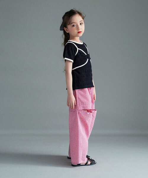 BRANSHES（ブランシェス）の「【WEB限定】リボンビスチェトップスセット（Tシャツ/カットソー・キッズ・ブラック/その他・150/140/130/120/110/100）」の14枚目の写真