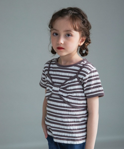 BRANSHES（ブランシェス）の「【WEB限定】リボンビスチェトップスセット（Tシャツ/カットソー・キッズ・ブラック/その他・150/140/130/120/110/100）」の22枚目の写真