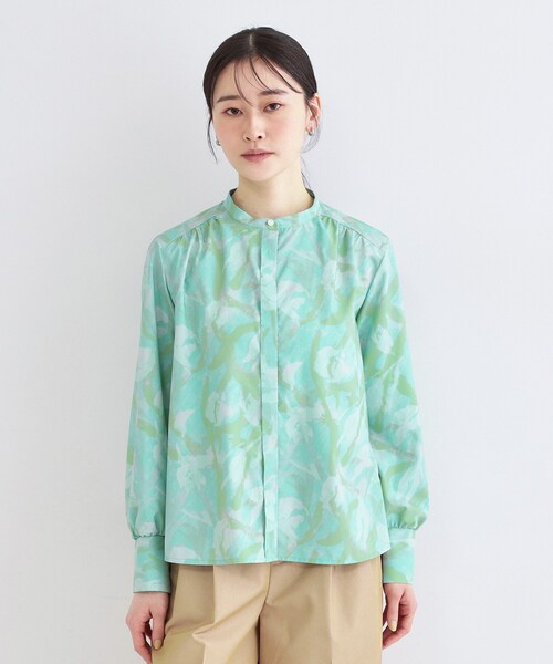 OPAQUE.CLIP（オペークドットクリップ）の「アート柄プリントブラウス【洗濯機OK】（シャツ/ブラウス・レディース・グリーン系1/ブラック系・38/40/42）」の11枚目の写真