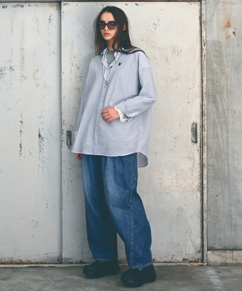 H.A.K（ハク）の「ドレープデニムバレルパンツ（デニムパンツ・レディース・ブルー/ネイビー・1/2）」の8枚目の写真