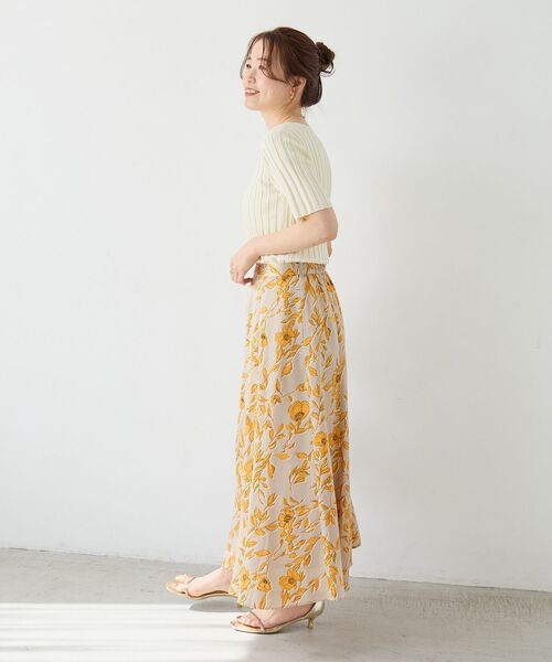 le.coeur blanc(ルクールブラン)の「ボートネックハーフスリーブリブニット(ニット/セーター・レディース・オフホワイト/グレイッシュベージュ/ブラウン/オレンジ/ブラック・38)」の10枚目の写真