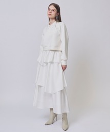 麻調ティアードスカート