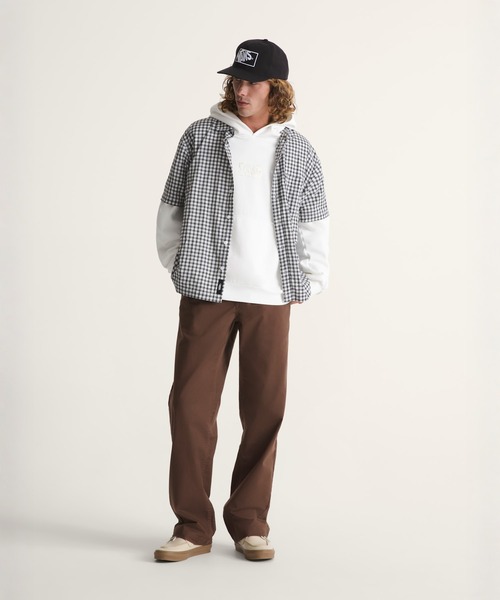VANS(バンズ)の「LARKSPUR ミニプレイドシャツ / Larkspur Mini Plaid SS Shirt W VN000TA6YB21(シャツ/ブラウス・メンズ・ブラック×ホワイト・X-LARGE/MEDIUM/LARGE)」の3枚目の写真