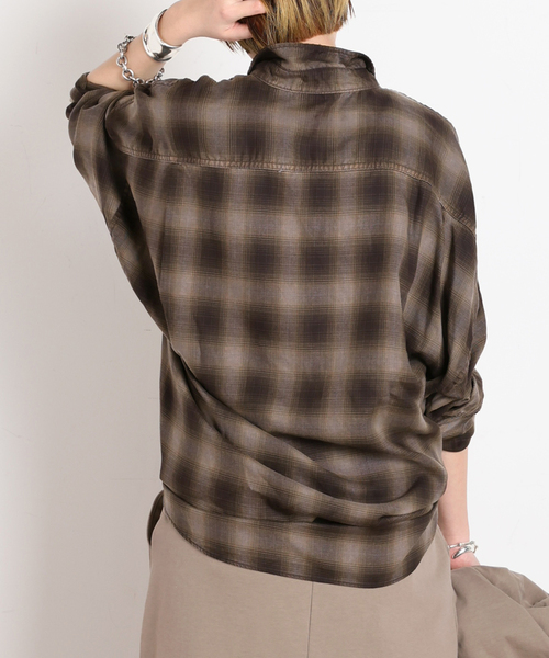 AP STUDIO（エーピーストゥディオ）の「オーバーダイオンブレチェックシャツ（シャツ/ブラウス・レディース・スミクロ/ブラウン・FREE）」の19枚目の写真