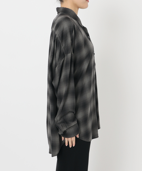 AP STUDIO（エーピーストゥディオ）の「オーバーダイオンブレチェックシャツ（シャツ/ブラウス・レディース・スミクロ/ブラウン・FREE）」の9枚目の写真