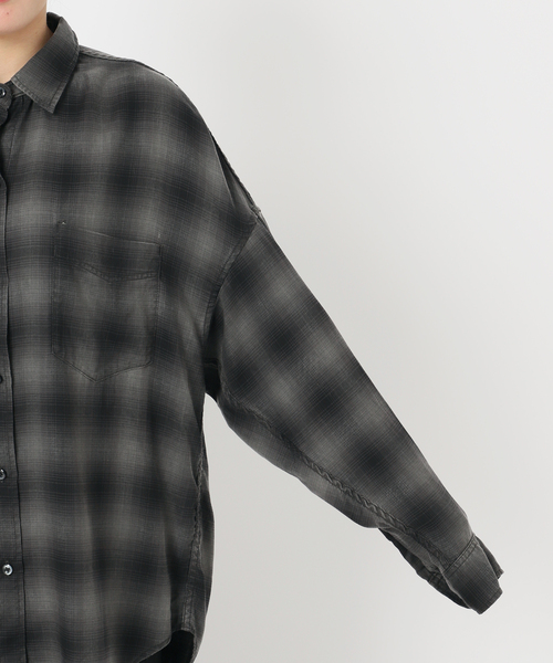 AP STUDIO（エーピーストゥディオ）の「オーバーダイオンブレチェックシャツ（シャツ/ブラウス・レディース・スミクロ/ブラウン・FREE）」の10枚目の写真