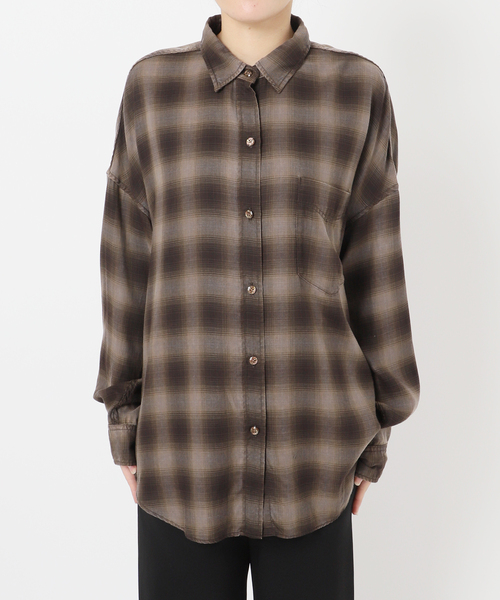 AP STUDIO（エーピーストゥディオ）の「オーバーダイオンブレチェックシャツ（シャツ/ブラウス・レディース・スミクロ/ブラウン・FREE）」の17枚目の写真