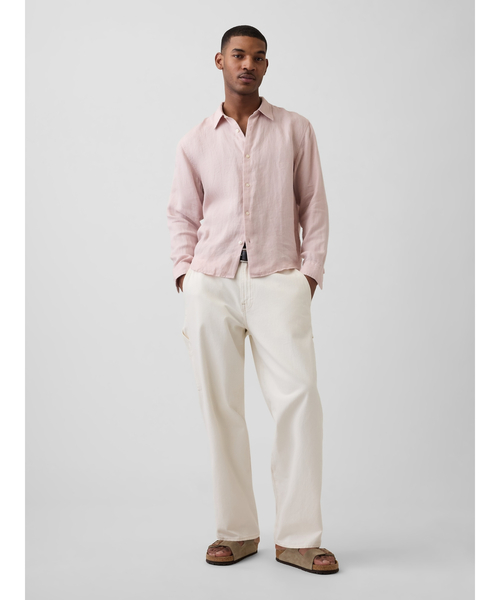 GAP（ギャップ）の「リネン100% リラックスフィットシャツ（シャツ/ブラウス・メンズ・イエロー/ピンク/グリーン・XL/M/S/L/XS）」の10枚目の写真