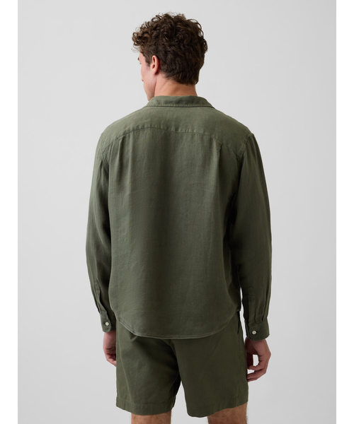 GAP（ギャップ）の「リネン100% リラックスフィットシャツ（シャツ/ブラウス・メンズ・イエロー/ピンク/グリーン・XL/M/S/L/XS）」の9枚目の写真