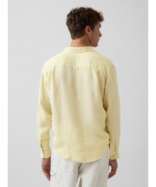 GAP（ギャップ）の「リネン100% リラックスフィットシャツ（シャツ/ブラウス・メンズ・イエロー/ピンク/グリーン・XL/M/S/L/XS）」の8枚目の写真