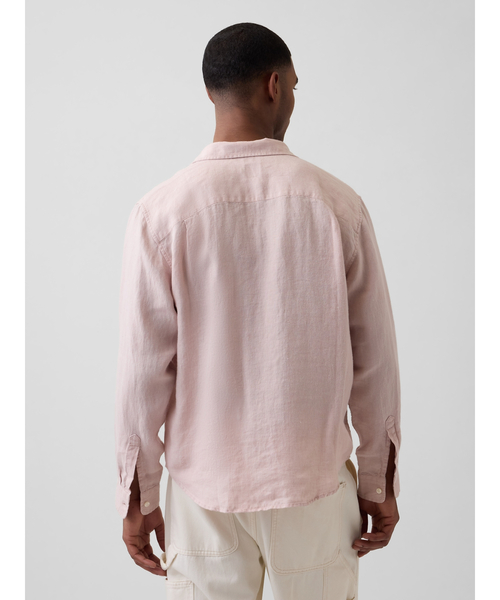 GAP（ギャップ）の「リネン100% リラックスフィットシャツ（シャツ/ブラウス・メンズ・イエロー/ピンク/グリーン・XL/M/S/L/XS）」の7枚目の写真