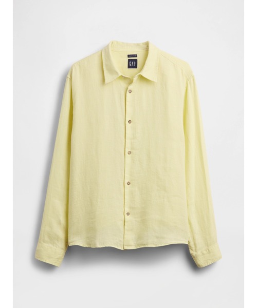 GAP（ギャップ）の「リネン100% リラックスフィットシャツ（シャツ/ブラウス・メンズ・イエロー/ピンク/グリーン・XL/M/S/L/XS）」の14枚目の写真