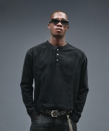 ANDER HUNK（アンダーハンク）の「Henry neck Short Rib LS / ヘンリーネックショートリブロングスリーブ（Tシャツ/カットソー）」