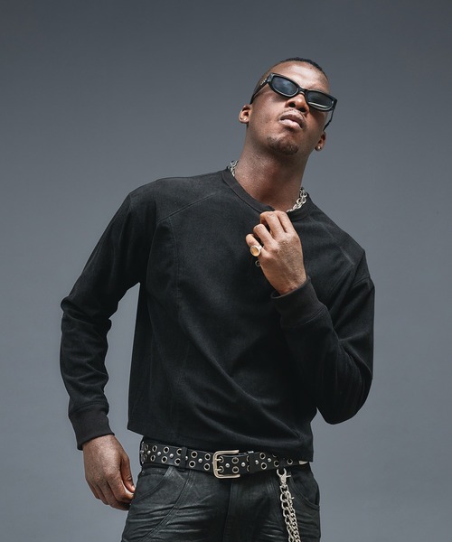 ANDER HUNK（アンダーハンク）の「Henry neck Short Rib LS / ヘンリーネックショートリブロングスリーブ（Tシャツ/カットソー・メンズ・レッド系その他/ブラック・LARGE/MEDIUM）」の8枚目の写真