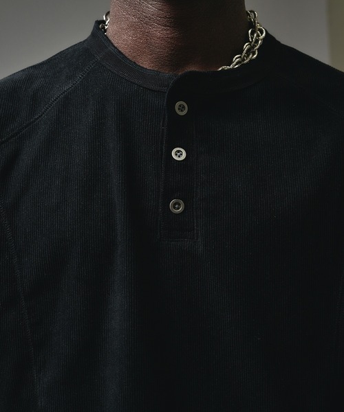 ANDER HUNK（アンダーハンク）の「Henry neck Short Rib LS / ヘンリーネックショートリブロングスリーブ（Tシャツ/カットソー・メンズ・レッド系その他/ブラック・LARGE/MEDIUM）」の18枚目の写真