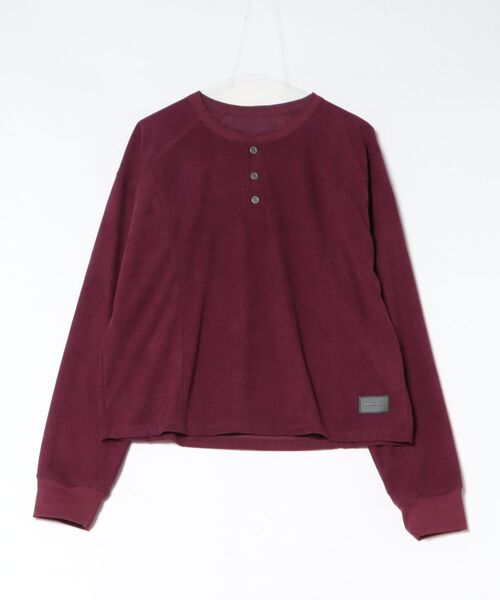 ANDER HUNK（アンダーハンク）の「Henry neck Short Rib LS / ヘンリーネックショートリブロングスリーブ（Tシャツ/カットソー・メンズ・レッド系その他/ブラック・LARGE/MEDIUM）」の5枚目の写真