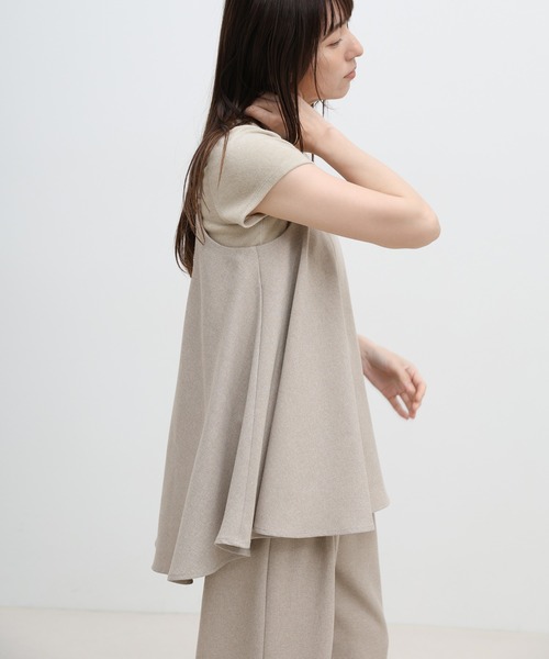 select MOCA(セレクトモカ)の「リネンタッチバックスリットフレアキャミソール【セットアップ対応可】(キャミソール・レディース・ベージュ/ブラウン/ブラック・FREE)」の17枚目の写真