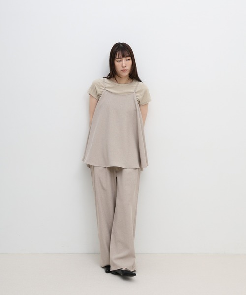 select MOCA(セレクトモカ)の「リネンタッチバックスリットフレアキャミソール【セットアップ対応可】(キャミソール・レディース・ベージュ/ブラウン/ブラック・FREE)」の18枚目の写真