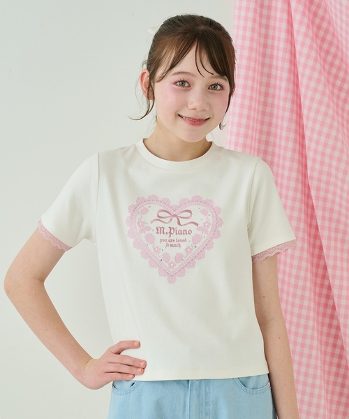 セール】トリムレース半袖Tシャツ（Tシャツ/カットソー）｜mezzo piano